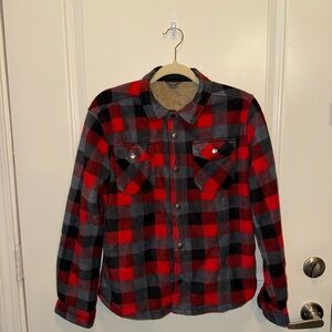 Eddie Bauer Red and Black Checkered boys Jacket